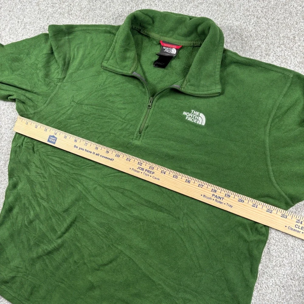 The North Face Fleece Pullover Mens Medium Green TKA 100 Quarter Zip Jacket